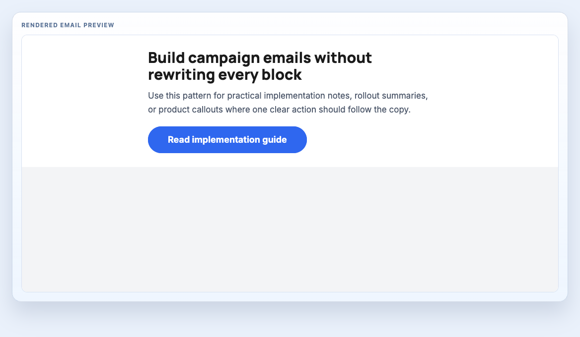 Text Left rendered email block preview